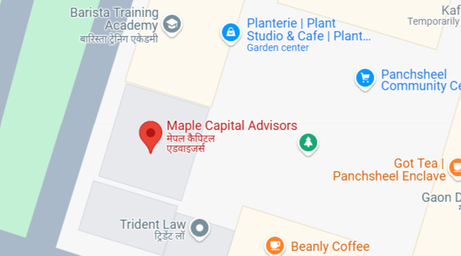 Map showing Maple Capital Advisors location